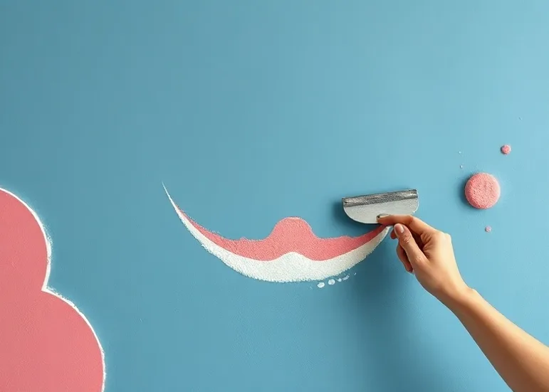 Application d'un enduit décoratif à la lisseuse sur un mur
